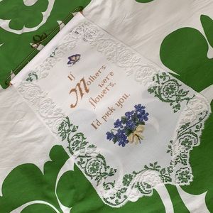 Wall banner with flowers, butterflies, and ode to mothers